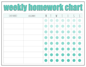 10 Best Free Printable Homework Charts Track Printablee - Behaviorchart.net