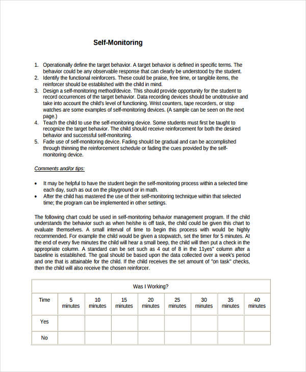 32 Behavior Chart Examples Samples In MS Word MS Excel Charts 