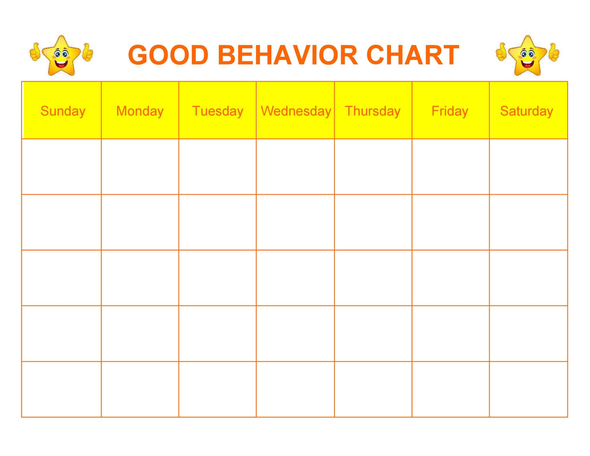 42 Printable Behavior Chart Templates For Kids TemplateLab BehaviorChart