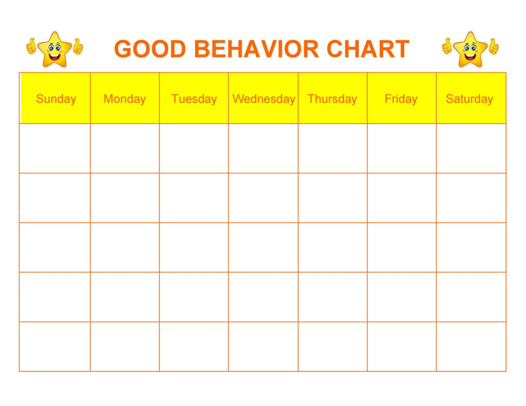 42 Printable Behavior Chart Templates for Kids TemplateLab