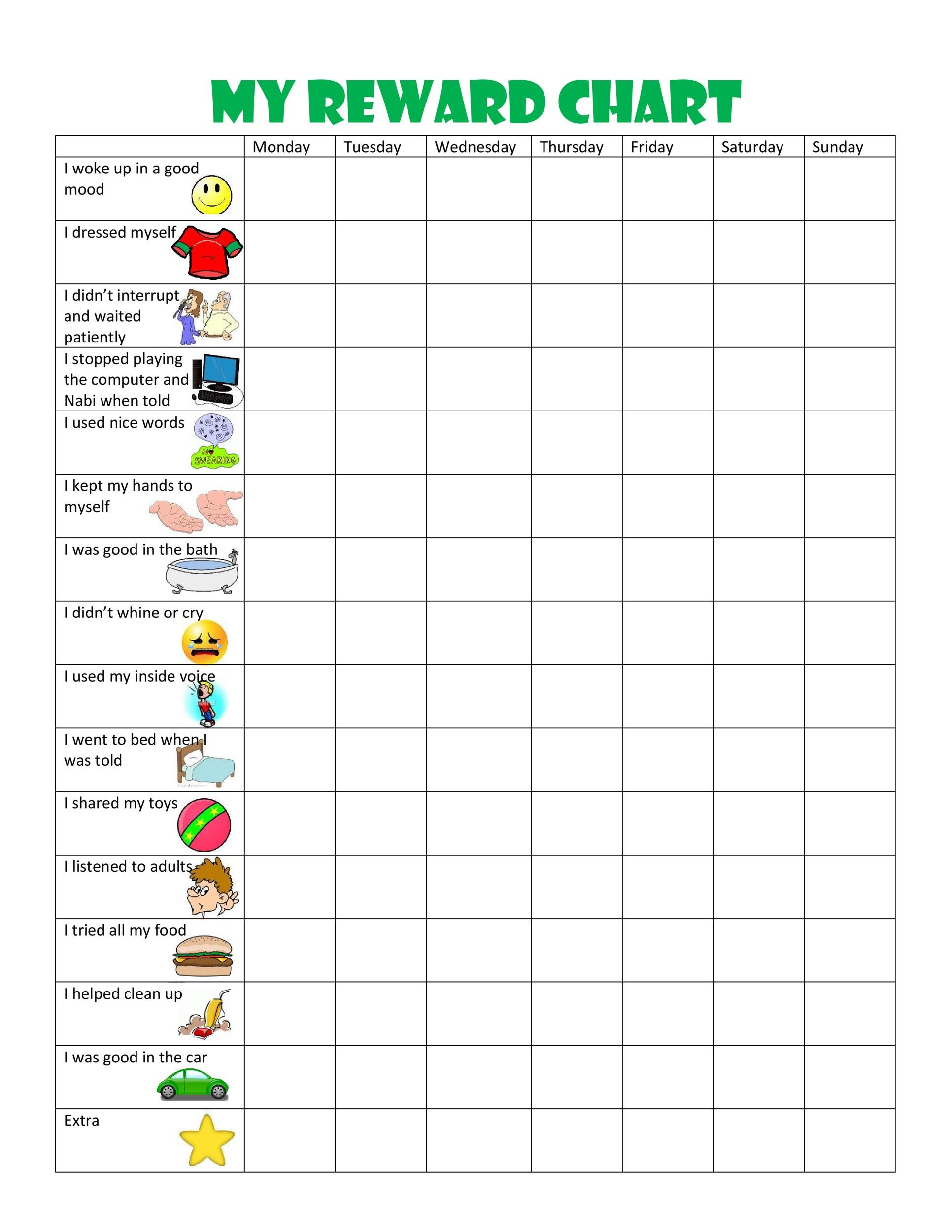  Behavior Reward Chart Ideas BehaviorChart