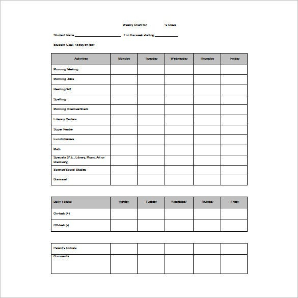 6 Behavior Chart Templates PDF DOC Free Premium Templates