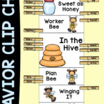 Bee Behavior Clip Chart And Calendars Bee Themed Classroom Bee