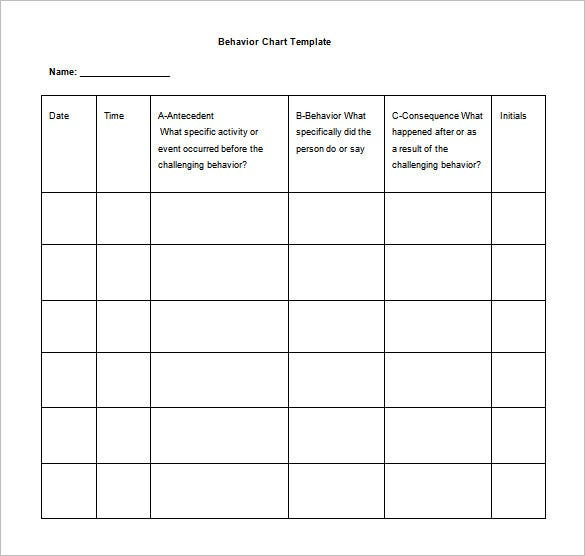 Behavior Chart Template 12 Free Sample Example Format Download 