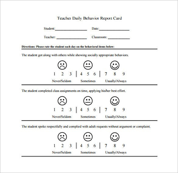 Behavior Chart Template 12 Free Sample Example Format Download 