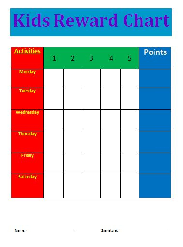 Behavior Chart Template Free Word Templates