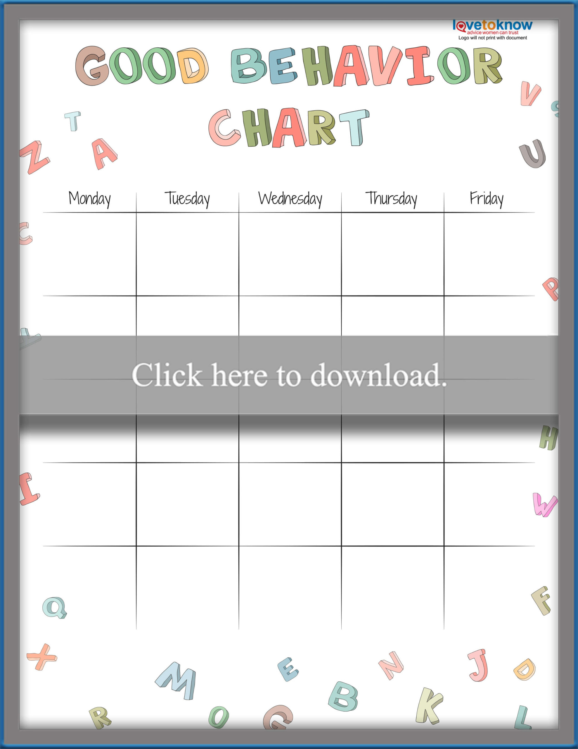 Behavior Chart Template High School Free Printable Behavior Charts 