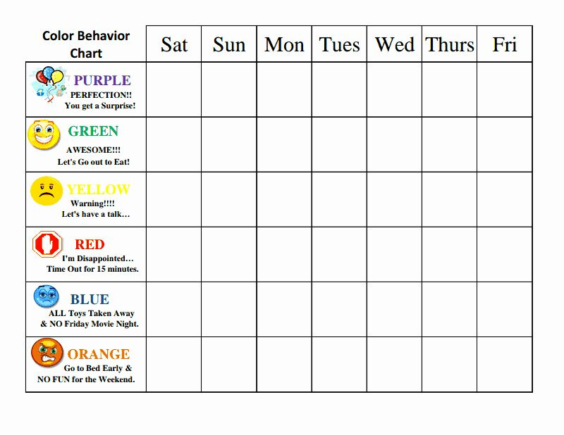 Behavior Charts For Home Best Of Color Behavior Chart To Reinforce Good 