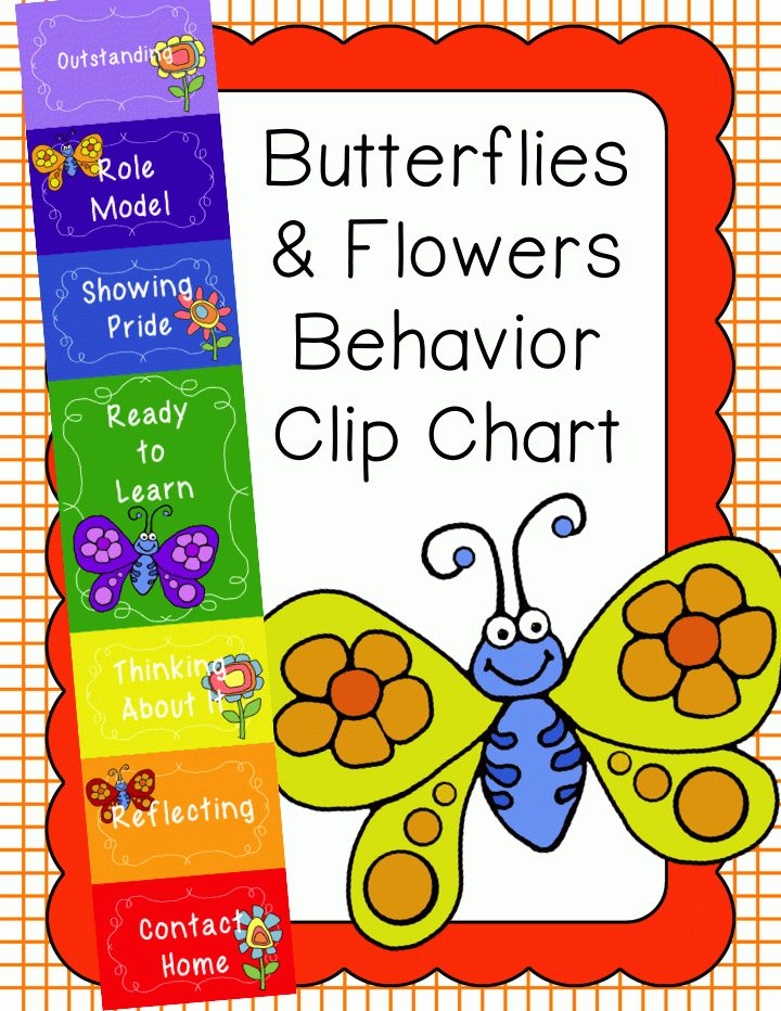 Behavior Clip Chart Behavior Management Butterflies Flowers 