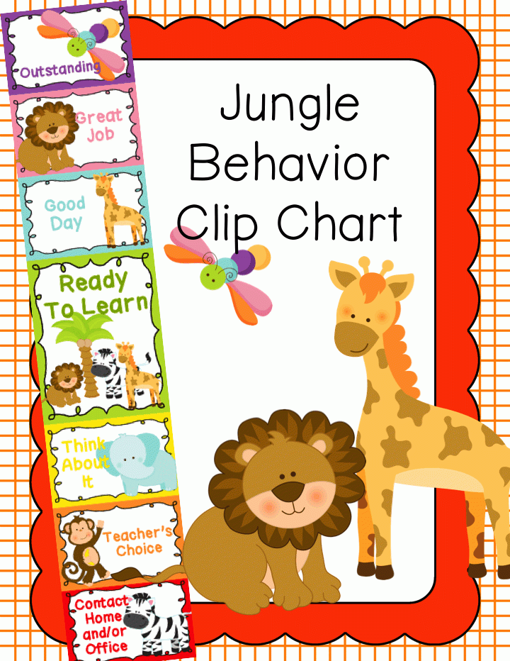 Behavior Clip Chart Behavior Management JUNGLE ANIMALS 2 Clip 