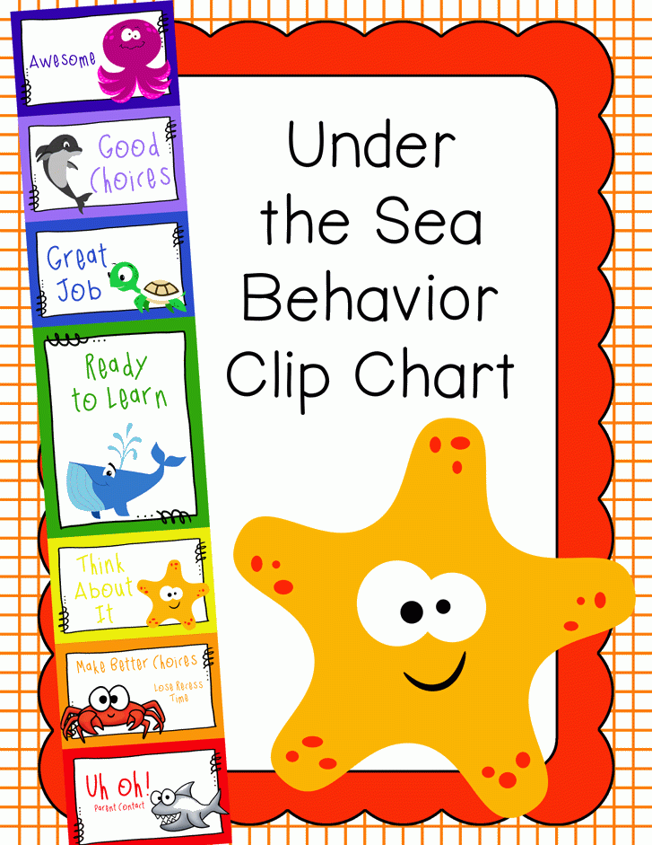 Behavior Clip Chart Behavior Management UNDER THE SEA 2 Ocean 