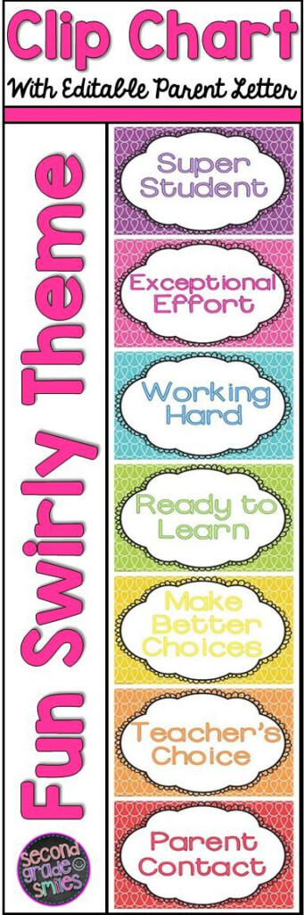 Behavior Clip Chart With Editable Parent Letter Behavior Clip Charts 