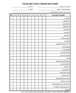 BEHAVIOR OBSERVATION CHECKLIST BEHAVIOR Chores For Kids Preschool ...