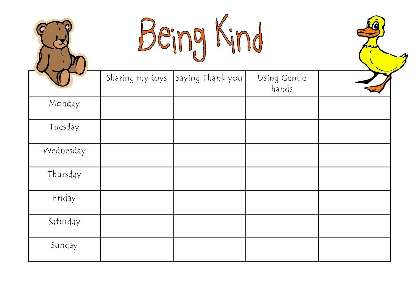 Behavior Reward Charts 101 Printable