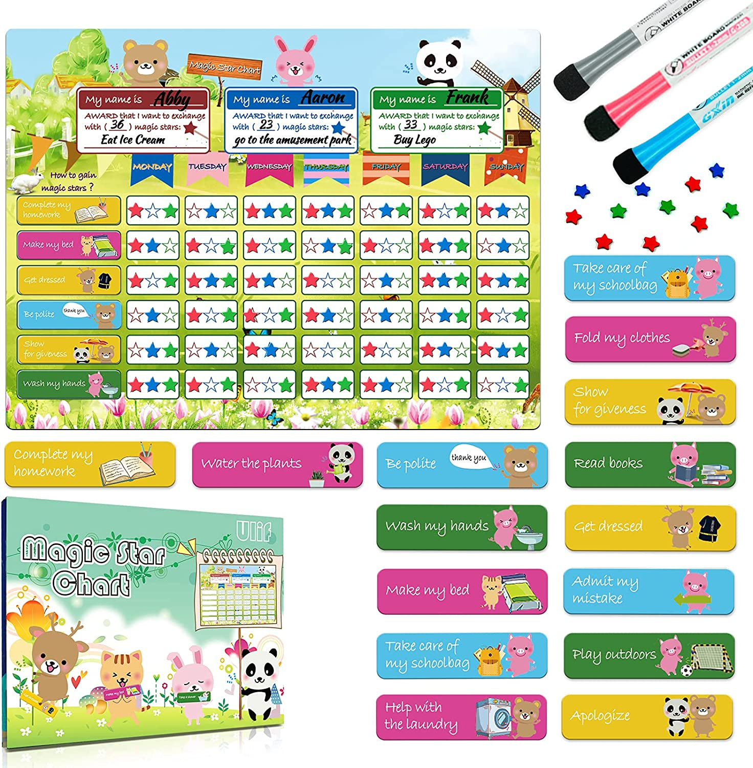 Buy Chore Chart For Kids Multiple Kids Ulif Magnetic Behavior Chart 