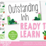 Cactus Succulent Theme Classroom Editable Behavior Clip Chart Printable