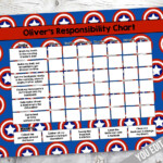 Captain America Chore Chart Boys Reward Chart Responsibility