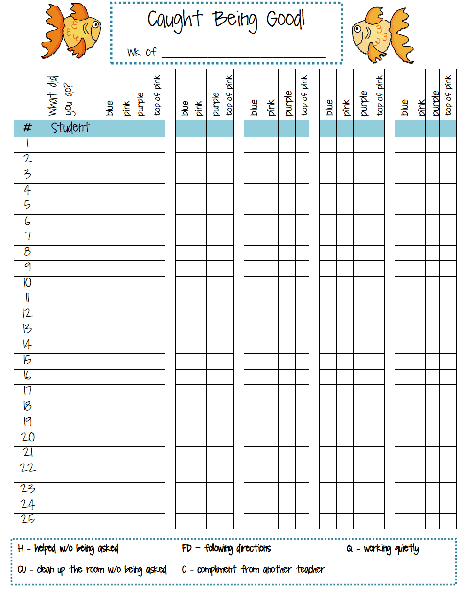 Caught Being Good Clip Chart Form pdf Caught Being Good Clip Chart 