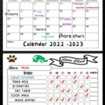 Chore Chart Calendar 2022 2023 Chore Chart For Multiple Kids Teenagers