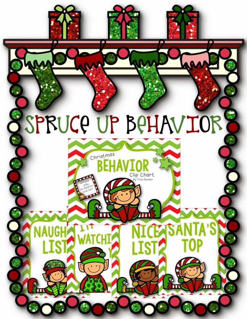 Christmas Themed Behavior Clip Chart Can You Stay On Santa s Nice List 