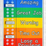 Colorful Behavior Chart Shipped Use For Multiple Kids Customized With
