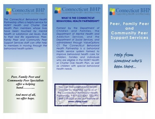 CT BHP Peer Support Services Brochure English Connecticut 