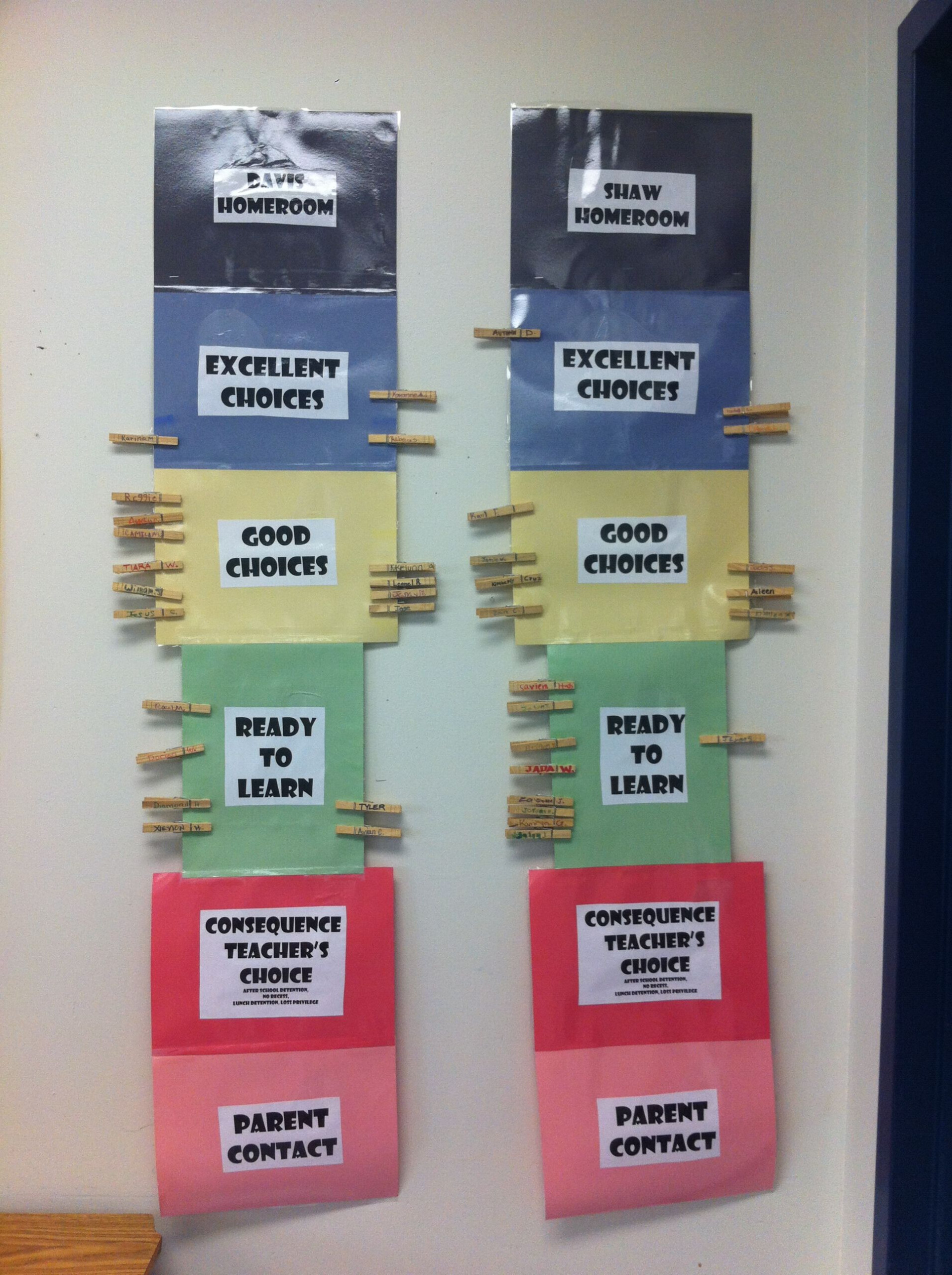 DIY Classroom Behavior Chart I Made This With Construction Paper 