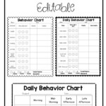 Editable Behavior Charts School Behavior Chart Positive Behavior