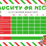 Editable Christmas Reward Chart Kids Behavior Chart Naughty Etsy