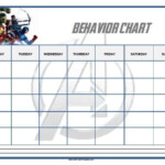 Free Printable Avengers Behavior Chart Behaviour Chart Reward Chart