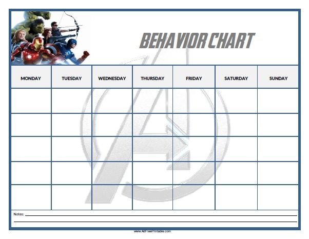 Free Printable Avengers Behavior Chart Behaviour Chart Reward Chart