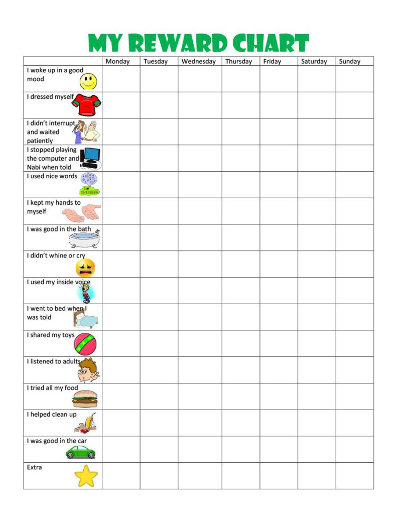 Free Printable Behavior Charts For 6 Year Olds Google Search Reward 