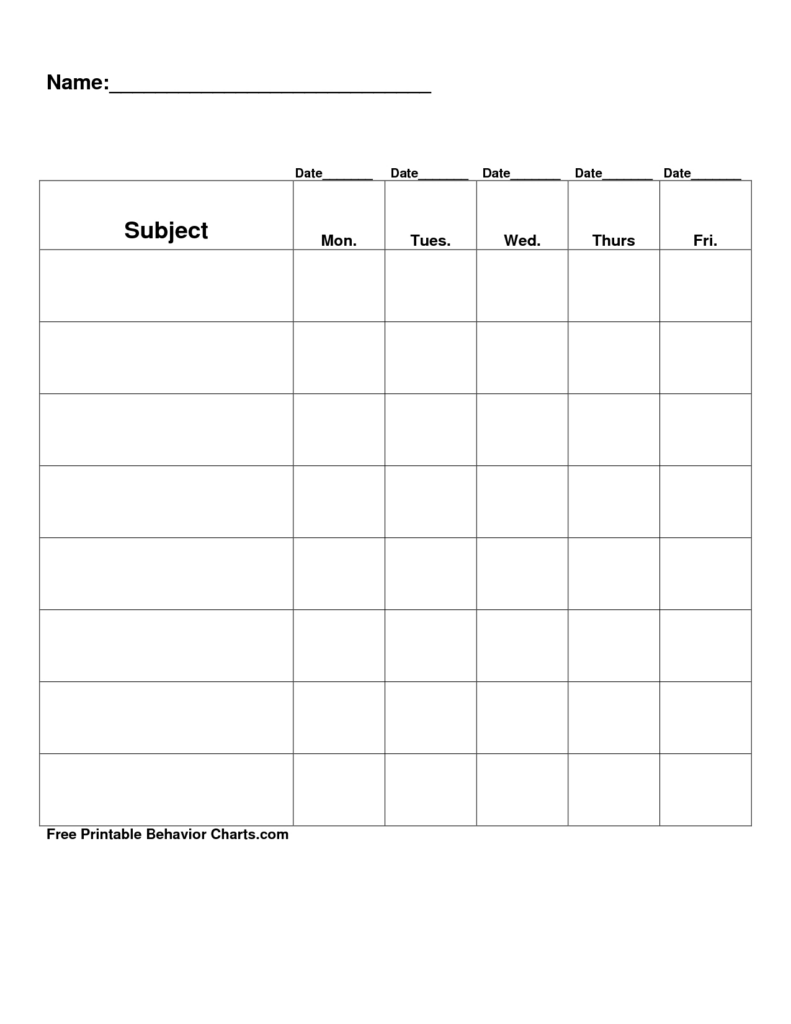 Free Printable Behavior Charts For Elementary Students Free Printable