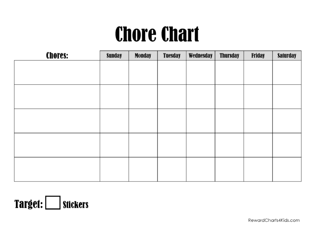 Free Printable Chore Chart For Kids Customize Online Print At Home 