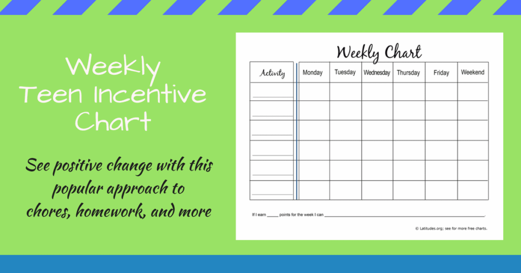 FREE Weekly Incentive Chart for Teenagers ACN Latitudes