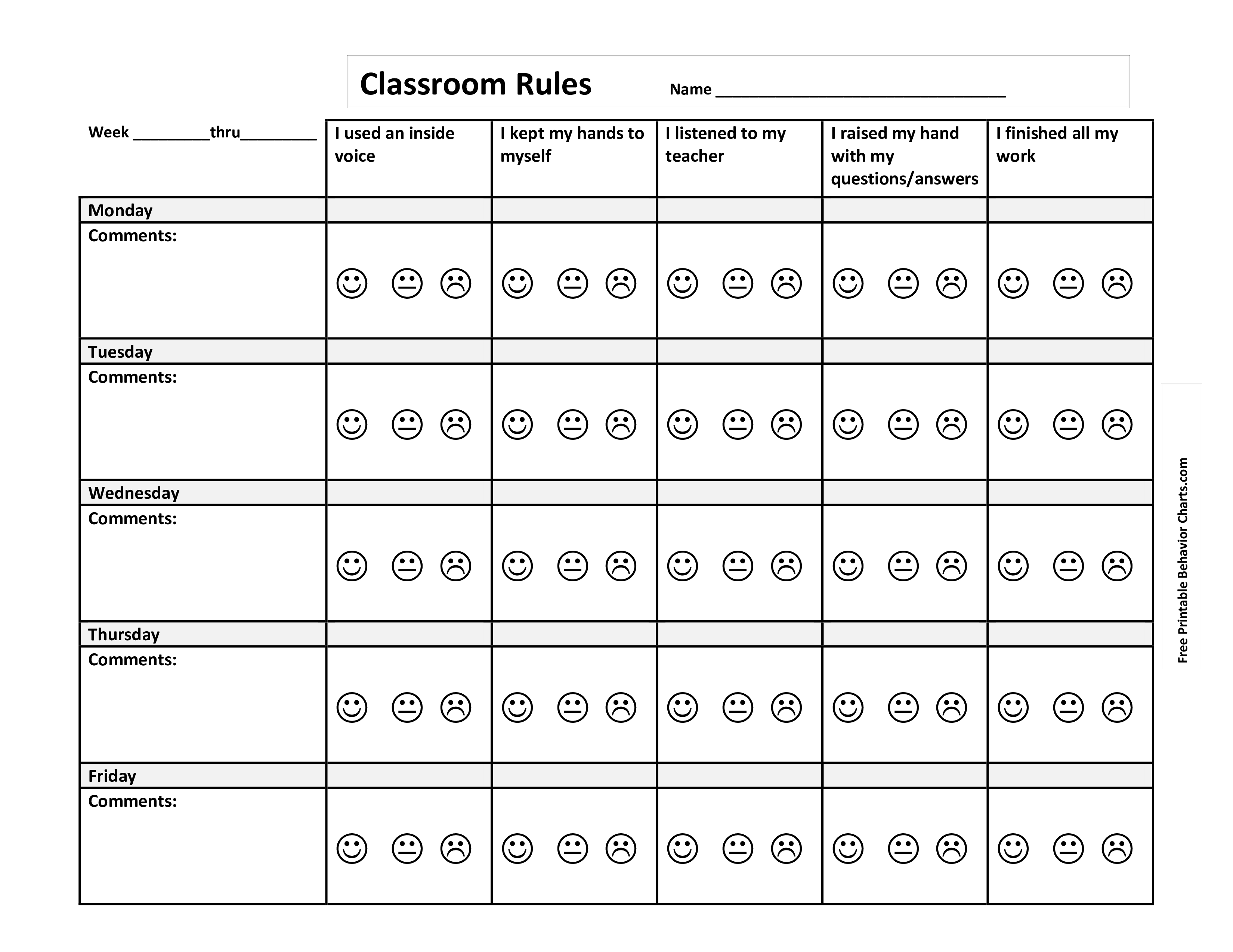 How To Create A Classroom Behavior Chart Download This Printable 