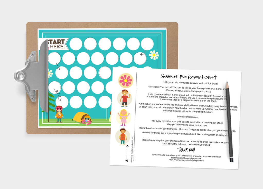 Kids Reward Chart Camping Countdown Behavior Chart Kids Etsy UK