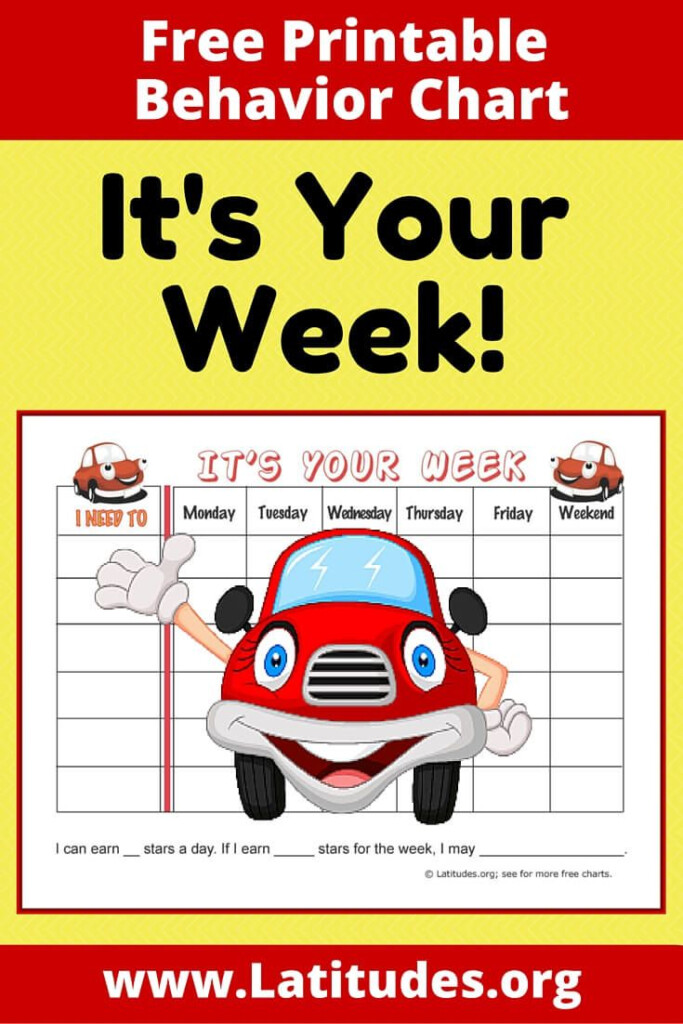 Lightning McQueen Its Your Week Behavior Chart Fillable ACN 