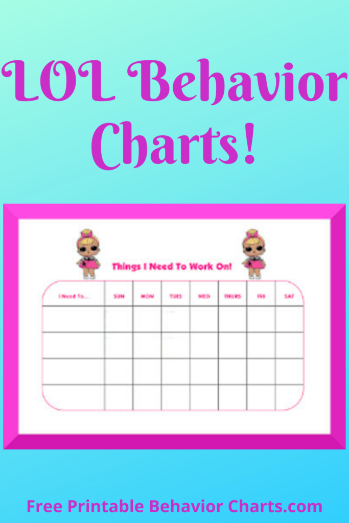 LOL Behavior Charts Child Behavior Chart Behaviour Chart Reward 