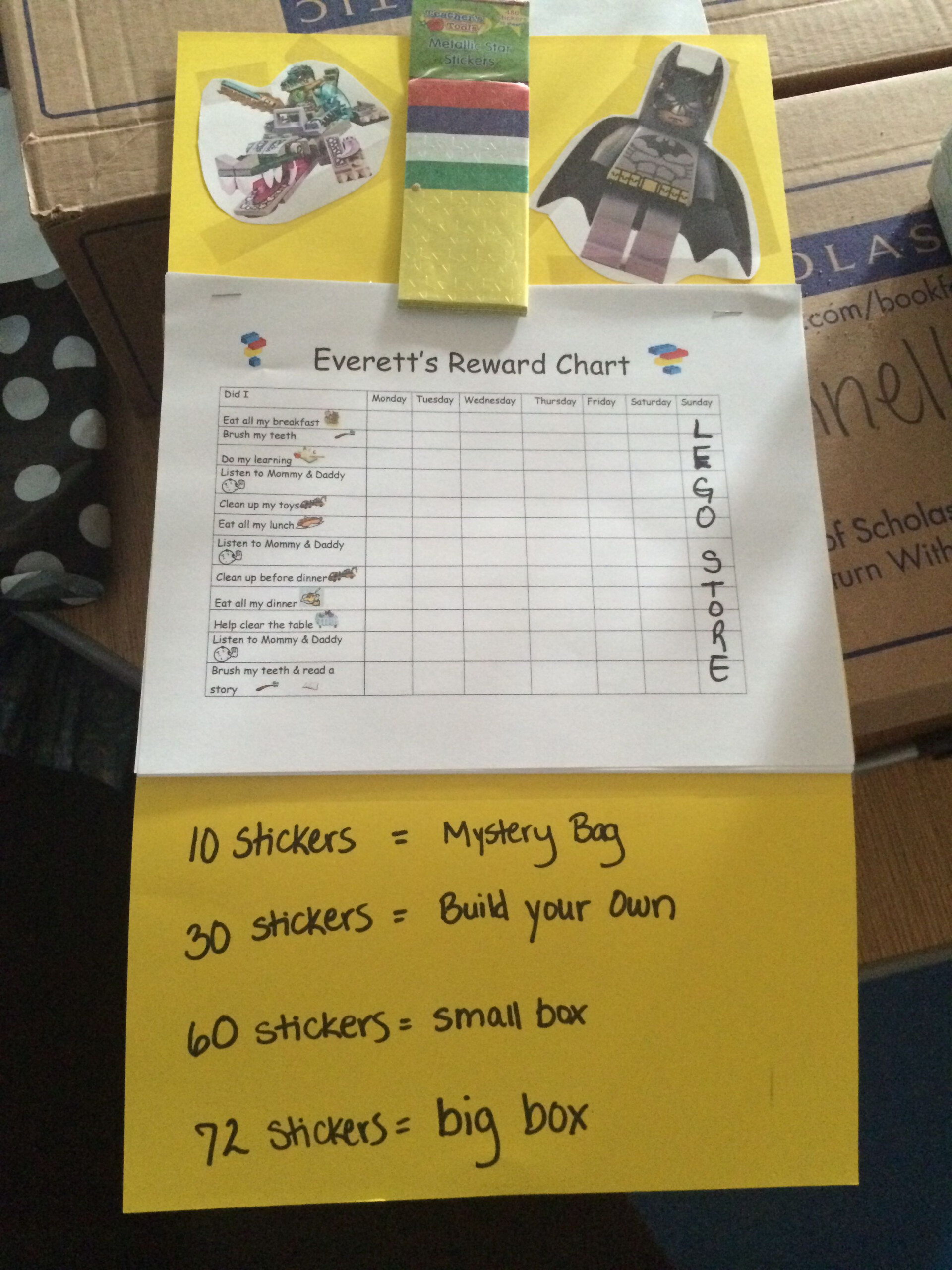 Made An Age Appropriate Behavior incentive Chart For My 4 Year Old 
