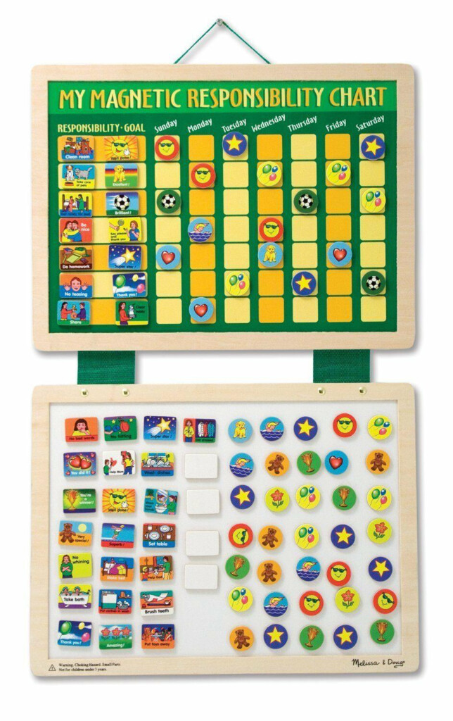 Melissa Doug My Magnetic Wooden Responsibility Chart Childrens 