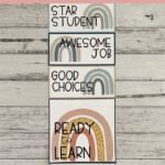 Modern BOHO RAINBOW Behaviour Clip Chart Editable Neutral Rainbow