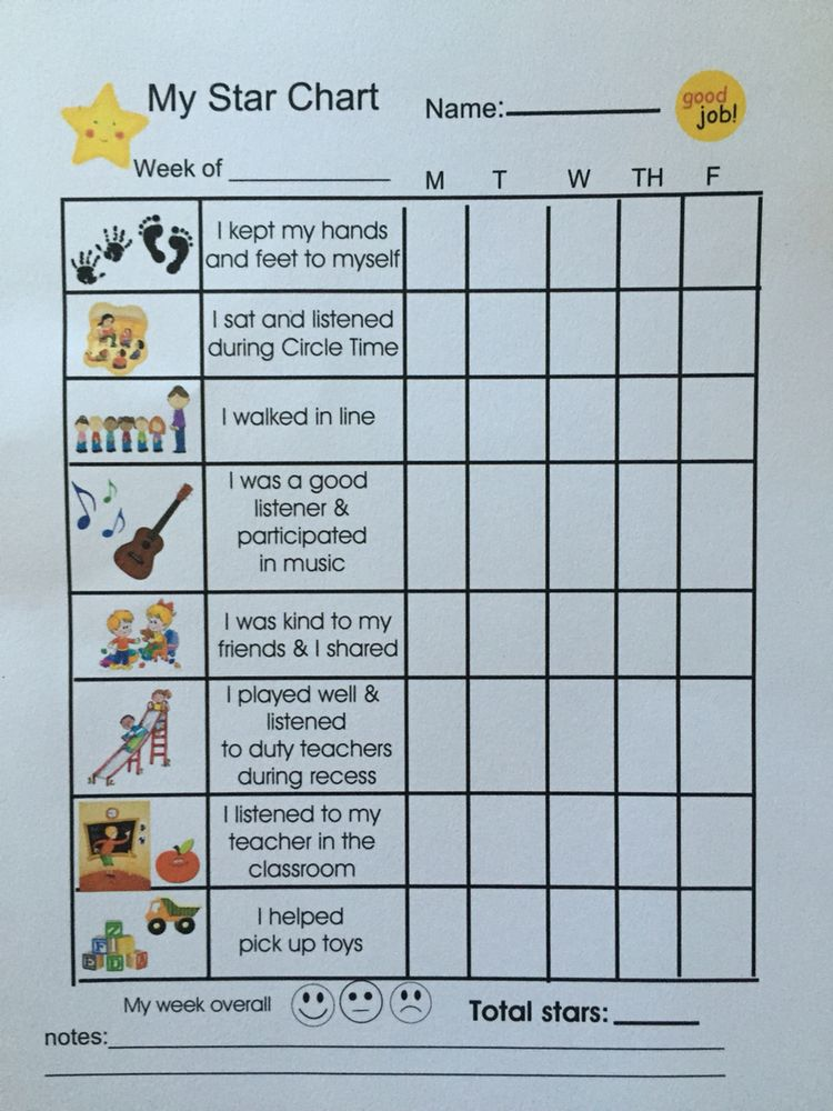 My Star Chart Preschool Behavior Classroom Behavior Chart Classroom 