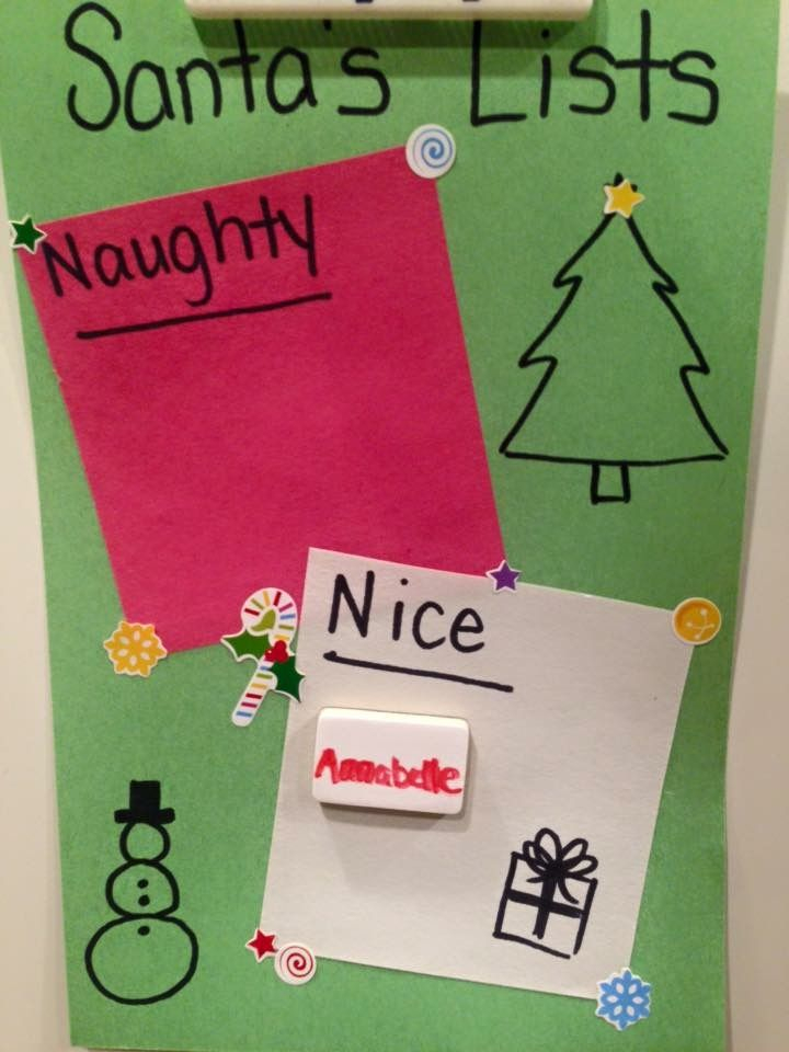 Naughty And Nice Behavior Chart Christmas Themes Christmas Cards 