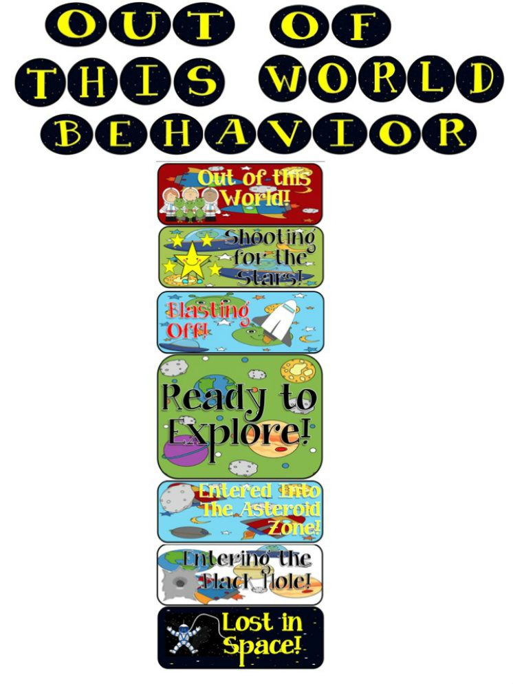 Out Of This World Behavior Clip Chart Managing Your Classroom Behavior 