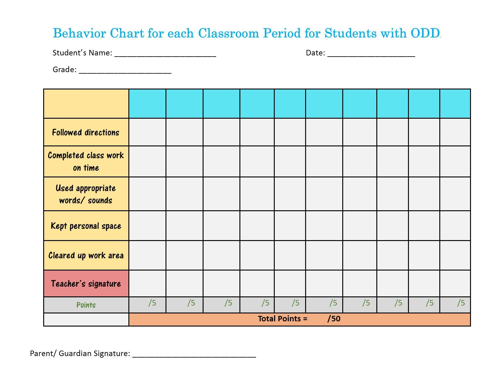 Pin On Behavior Charts Checklists