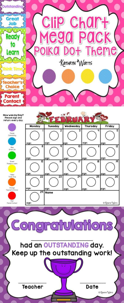 Polka Dot Clip Chart Mega Pack Clip Chart Resource Classroom 