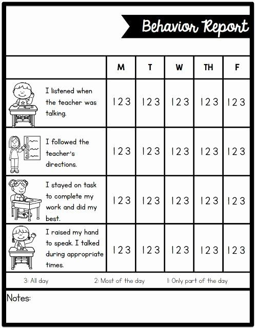 Preschool Behavior Chart Template New Individual Behavior Chart 