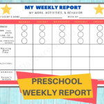 PRESCHOOL WEEKLY REPORT Daycare Printable Behavior Chart Etsy