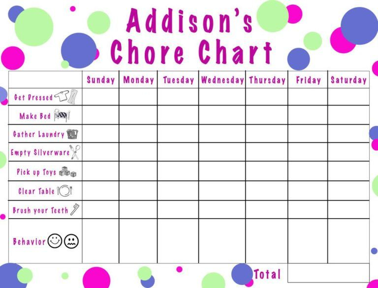 Printable Behavior Chart For 6 Year Old Printable Chart